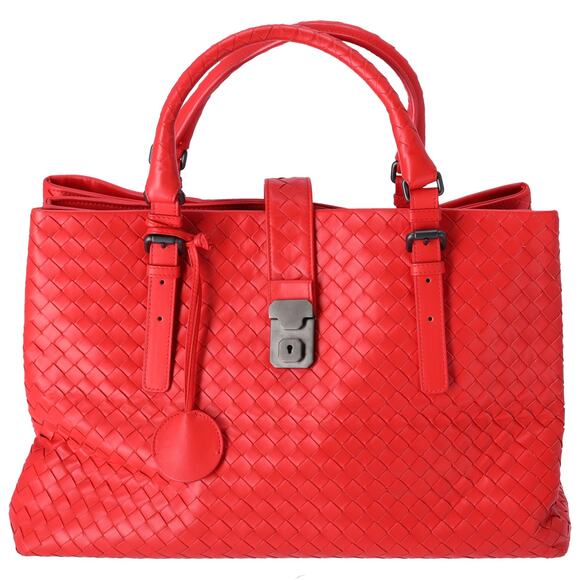Bottega Veneta Handbags - Bottega Veneta Intrecciato Handbag Red Leather